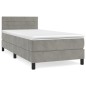 Boxspringbett mit Matratze Hellgrau 90x200 cm Samt