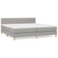 Boxspringbett mit Matratze Hellgrau 200x200 cm Stoff