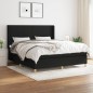 Boxspringbett mit Matratze Schwarz 180x200 cm Stoff