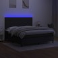 Boxspringbett mit Matratze & LED Schwarz 180x200 cm Stoff