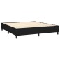 Boxspringbett mit Matratze & LED Schwarz 180x200 cm Stoff