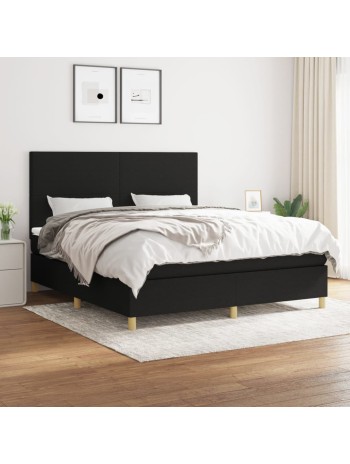 Boxspringbett mit Matratze Schwarz 180x200 cm Stoff