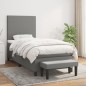 Boxspringbett mit Matratze Dunkelgrau 90x190 cm Stoff