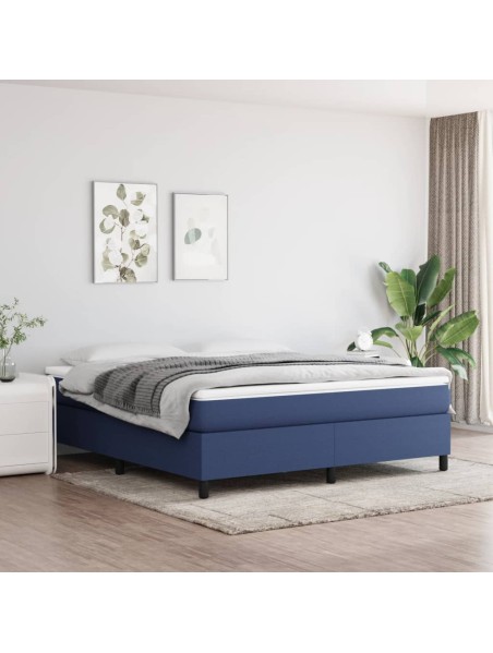 Boxspringbett Blau 160x200 cm Stoff