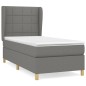 Boxspringbett mit Matratze Dunkelgrau 80x200 cm Stoff