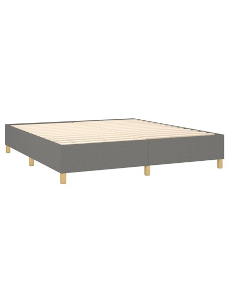 Boxspringbett mit Matratze Dunkelgrau 180x200 cm Stoff