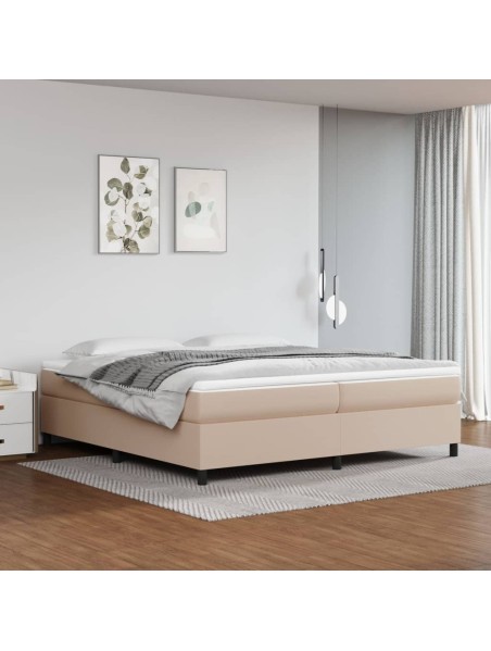 Boxspringbett Cappuccino-Braun 200x200 cm Kunstleder