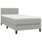 Boxspringbett mit Matratze Hellgrau 80x200 cm Stoff