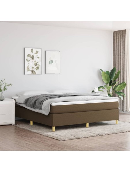 Boxspringbett mit Matratze Dunkelbraun 180x200 cm Stoff