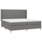 Boxspringbett mit Matratze Dunkelgrau 200x200 cm Stoff