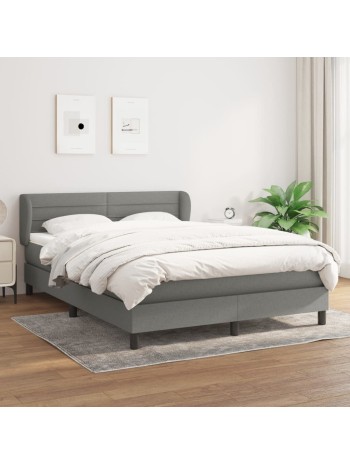 Boxspringbett mit Matratze Dunkelgrau 140x190 cm Stoff