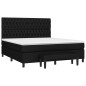 Boxspringbett mit Matratze Schwarz 180x200 cm Stoff