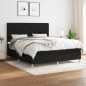 Boxspringbett mit Matratze Schwarz 180x200 cm Stoff