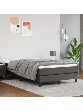 Boxspringbett mit Matratze Grau 120x200 cm Kunstleder