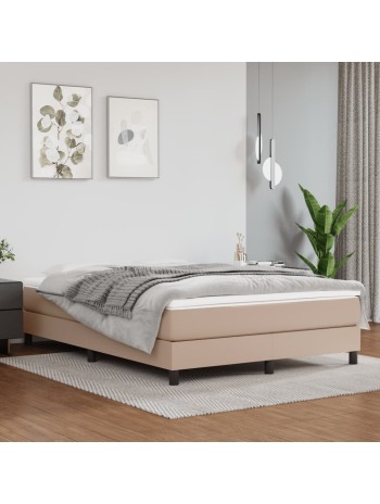 Boxspringbett Cappuccino-Braun 140x200 cm Kunstleder