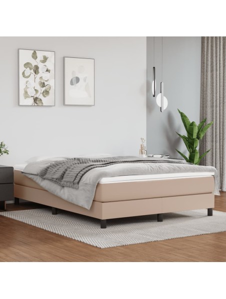 Boxspringbett Cappuccino-Braun 140x200 cm Kunstleder