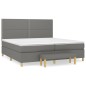 Boxspringbett mit Matratze Dunkelgrau 200x200 cm Stoff