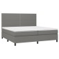 Boxspringbett mit Matratze Dunkelgrau 200x200 cm Stoff