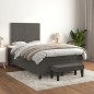 Boxspringbett mit Matratze Dunkelgrau 120x200 cm Samt