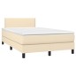 Boxspringbett mit Matratze Creme 120x200 cm Stoff