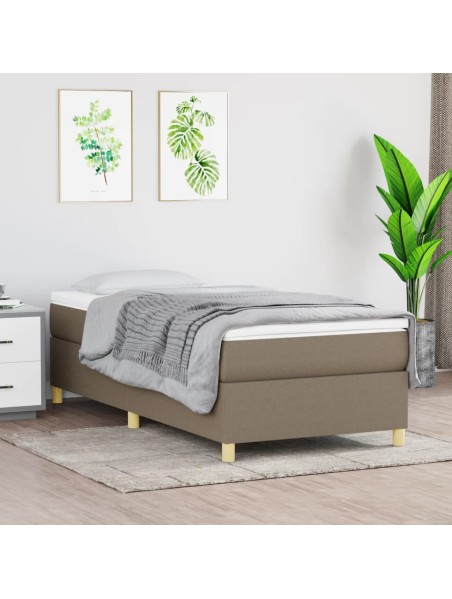 Boxspringbett mit Matratze Taupe 80x200 cm Stoff