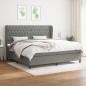 Boxspringbett mit Matratze Dunkelgrau 200x200 cm Stoff