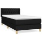 Boxspringbett mit Matratze Schwarz 90x200 cm Stoff