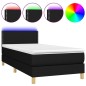 Boxspringbett mit Matratze & LED Schwarz 100x200 cm Stoff