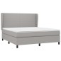 Boxspringbett mit Matratze Hellgrau 160x200 cm Stoff