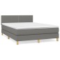 Boxspringbett mit Matratze Dunkelgrau 140x200 cm Stoff