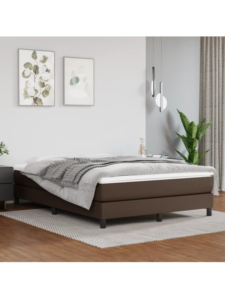 Boxspringbett mit Matratze Braun 140x200 cm Kunstleder