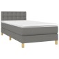 Boxspringbett mit Matratze & LED Dunkelgrau 90x200 cm Stoff