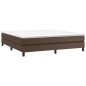 Boxspringbett mit Matratze Braun 160x200 cm Kunstleder