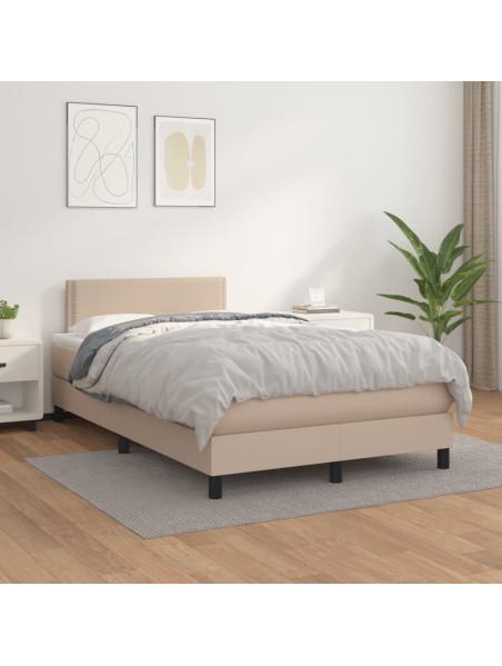 Boxspringbett Matratze Cappuccino-Braun 120x200cm Kunstleder