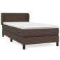 Boxspringbett mit Matratze Braun 100x200 cm Kunstleder