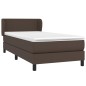 Boxspringbett mit Matratze Braun 100x200 cm Kunstleder