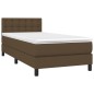 Boxspringbett mit Matratze & LED Dunkelbraun 90x190 cm Stoff