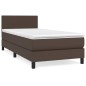 Boxspringbett mit Matratze Braun 100x200 cm Kunstleder