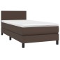 Boxspringbett mit Matratze Braun 100x200 cm Kunstleder