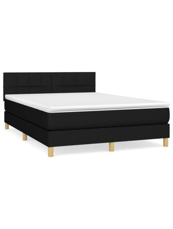 Boxspringbett mit Matratze Schwarz 140x200 cm Stoff