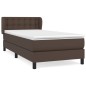 Boxspringbett mit Matratze Braun 90x200 cm Kunstleder