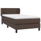 Boxspringbett mit Matratze Braun 90x200 cm Kunstleder