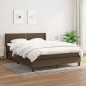 Boxspringbett mit Matratze Dunkelbraun 140x200 cm Stoff