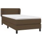 Boxspringbett mit Matratze Dunkelbraun 90x190 cm Stoff