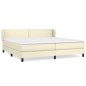 Boxspringbett mit Matratze Creme 200x200 cm Kunstleder