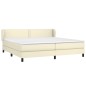 Boxspringbett mit Matratze Creme 200x200 cm Kunstleder