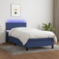 Boxspringbett mit Matratze & LED Blau 80x200 cm Stoff