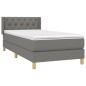 Boxspringbett mit Matratze Dunkelgrau 80x200 cm Stoff