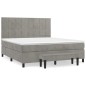 Boxspringbett mit Matratze Hellgrau 180x200 cm Samt