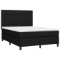 Boxspringbett mit Matratze Schwarz 140x200 cm Stoff